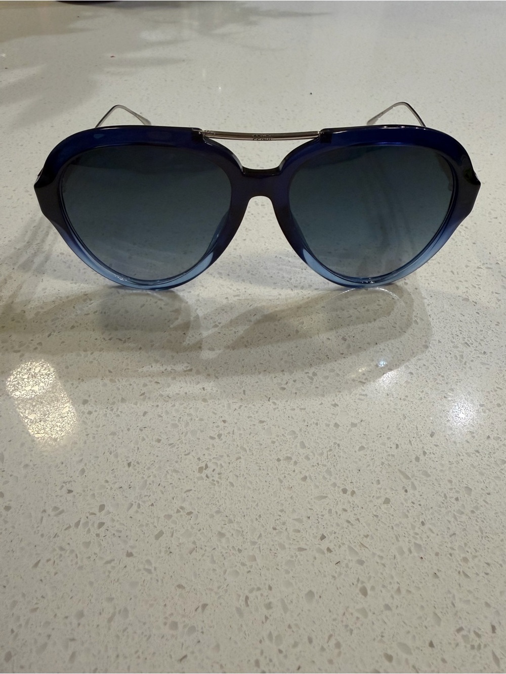Authentic Fendi FF 0285/S Oversized Aviator Sunglasses Blue 807/MD Made in Italy